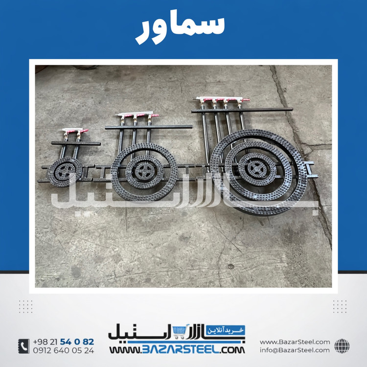 خرید سماور استیل ۹۰ لیتری گازی 304 | قیمت سماور صنعتی(بدنه ۲mm، کف ۲.۵mm) ضمانت ۱۵ سال