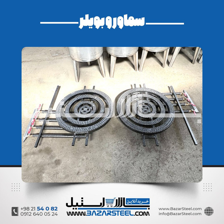 خرید سماور استیل ۷۰۰ لیتری گازی 304 | قیمت سماور موکبی ۴ شعله ( ۲mm،۲.۵) ضمانت ۱۵ سال